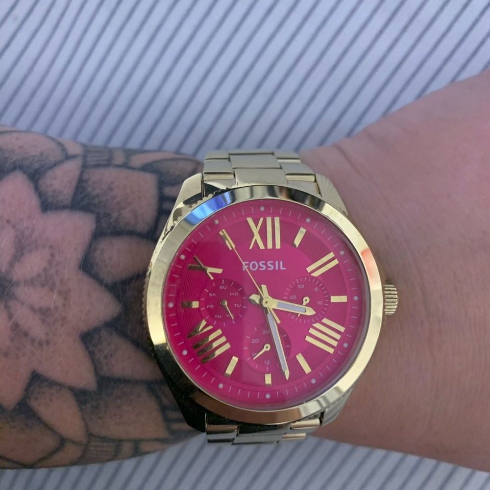 Fossil Gold with Pink Face